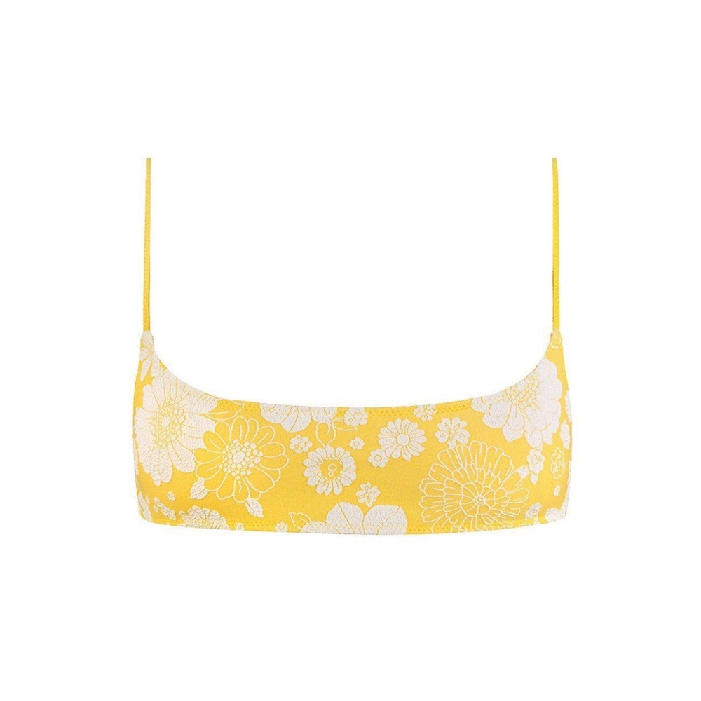 TRIANGL YELLOW FLORAL BIKINI TOP